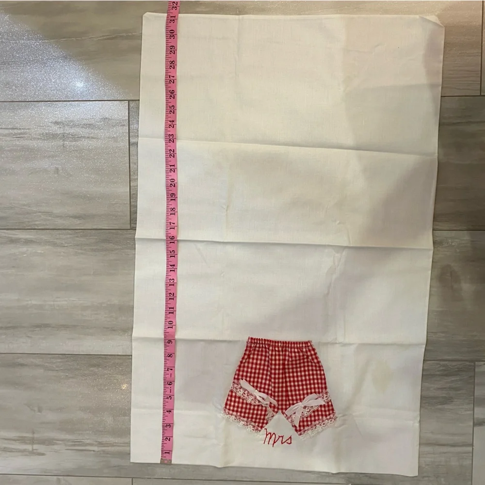 Vintage Mr. and Mrs. Hand Embroidered Pillowcases with Cute Underwear Appliqués